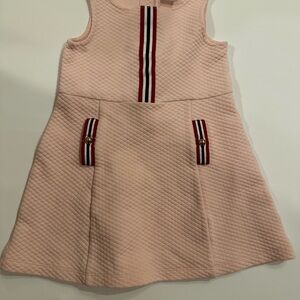 Janie and Jack Pink Quilted Dress with Striped Accents
